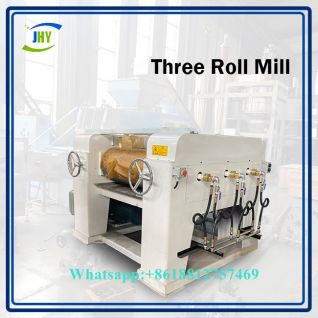 The three roll mill is of good quality and is used for soap production.